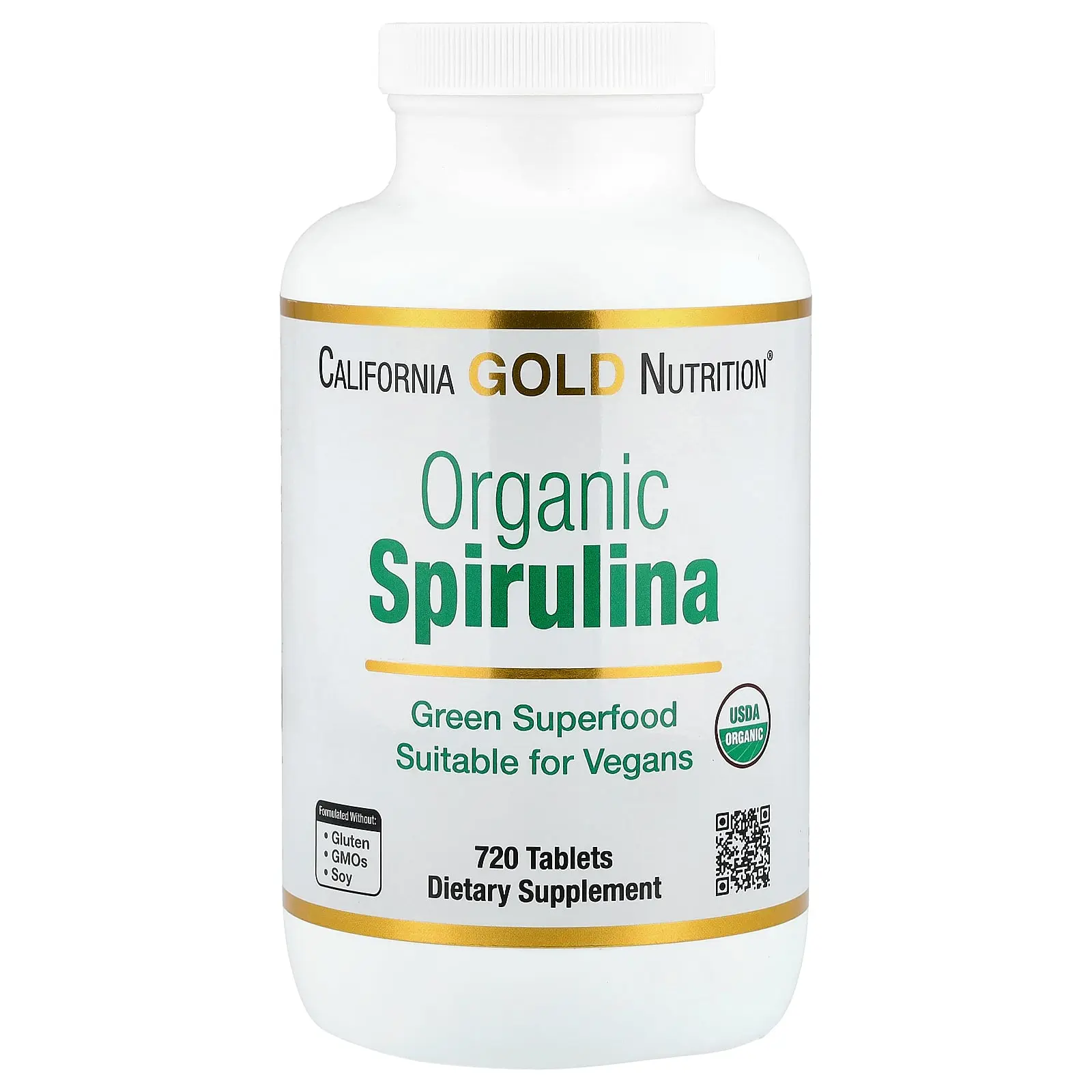 California Gold Nutrition Organic Spirulina, 720 Tablets