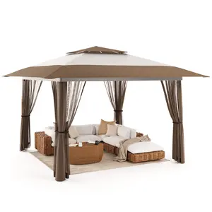 Gizoon 11x11 & 13x13 Pop Up Gazebo Tent with Mosquito Netting Instant Gazebo Party Tent with Roller Bag Pop Up Canopy Tent for Parties Patio Lawn Backyard Garden Deck