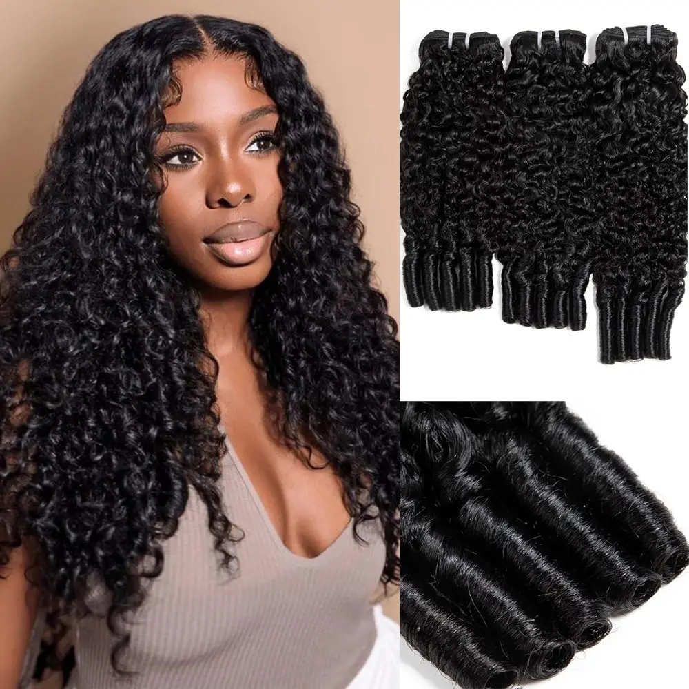 Hotlove Burmese Curly Water Wave Bundles Human Hair 3C4A Raw Hair Extensions Natural Black Thick Full Look wigs for beginners  hd frontal wig