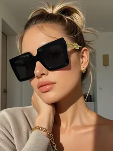 Fashion Square Frame Sunglasses, Unisex, Boho Style, All Seasons, Decorative Lens, Outdoor Activities, Travel, Party Accessories