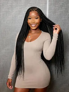 36-Inch Full Lace Braided Wig for Ultimate Statement Look, High-Quality Synthetic Hair Extensions, Perfect for Daily Wear & Special Occasions