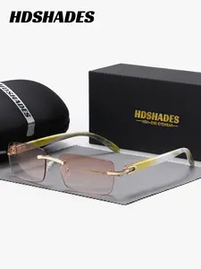 1 Piece Hdshades Unisex Square Frameless Sunglasses Quiet luxury, exuding confidence UV400