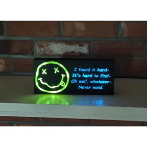 Nirvana Smells Like Teen Spirit music lyrics (LED lights) | Kurt Cobain Nirvana quote with smiley face logo | 90's Grunge Music nostalgia
