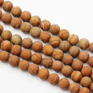 Wood Grain Jasper Matte Round Beads 4mm 6mm 8mm 10mm 12mm 15.5" Strand