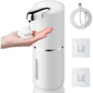 Automatic  Soap Dispenser 400ML, Rechargeable Liquid Hand Soap Dispensers Touchless with 4 Adjustable Levels, Motion Sensor  Wall Mount Foaming Soap Dispenser for Bathroom