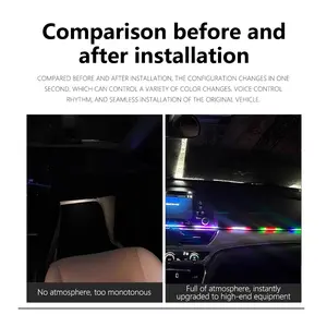 Car Interior LED Mood Light, 14-In-1 Car Ambient Light, 64 Colors, 90cm/75cm/20cm, Phone APP Control, Recessed Lighting