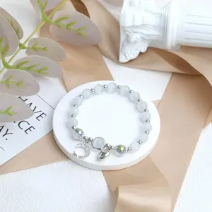 Moon & Heart Beaded Car Handbrake Ornament, Car Gear Lever Decorative Bracelet, Gift For Girlfriend Female Friends