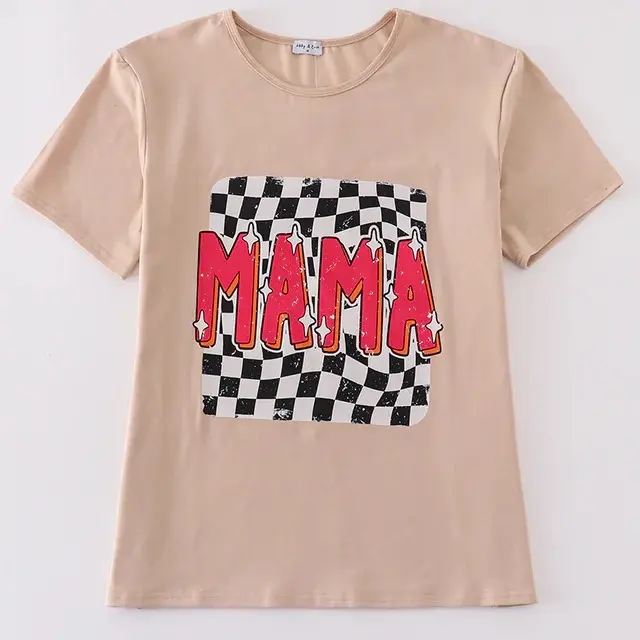 Women's Checkered MAMA T-Shirt
