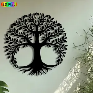 1pc Family Tree Metal Wall Art, Lush Canopy Tree Statue Mural, Intricate Craftsmanship, Artistic Metalwork, Perfect for Thanksgiving, Housewarming Decor, Perfect for Living Room Bedroom Garden Fence Decor, Ideal Gift for Nature Enthusiasts.