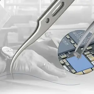Stainless Steel Hard Point Bent Magnetic Tweezers, High Precision Phone Repair Tool, Anti-Static Fly Wire Tweezers, Specialized Maintenance Equipment