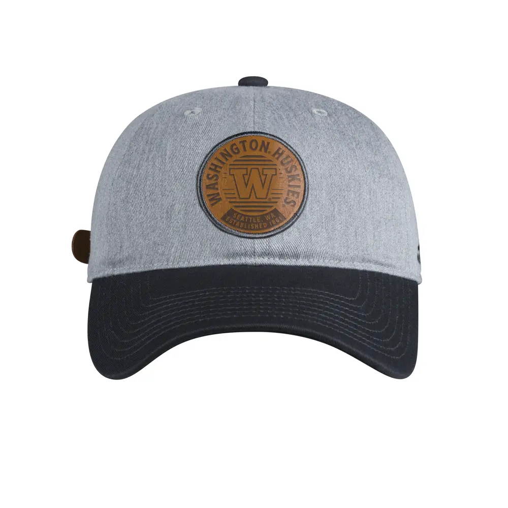 adidas Mens Washington Huskies Wool Slouch Adjustable Cap Casual - Grey