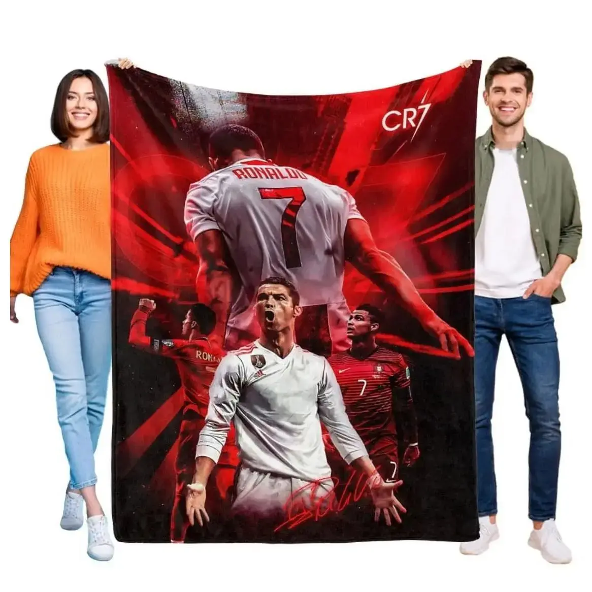 Cristiano Ronaldo Football Player Blanket - Super Soft Comfortable Decorative Blanket, 50x60in, Suitable for Beds, Sofas, All Seasons, Textile Bedding Linen Throw