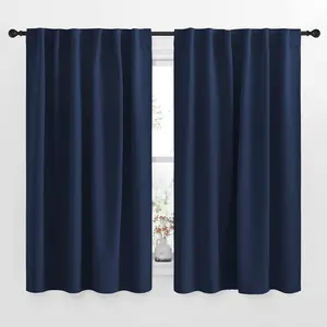 NICETOWN Blackout Curtains Window Drapes - (Navy Color) 52 inches W by 63 inches L, Set of 2, Blackout Curtain Panels for Boy's Nursery