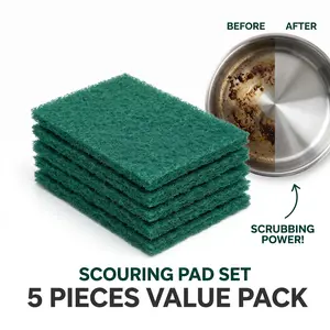 5-Pack Durable Scrubbing Pads