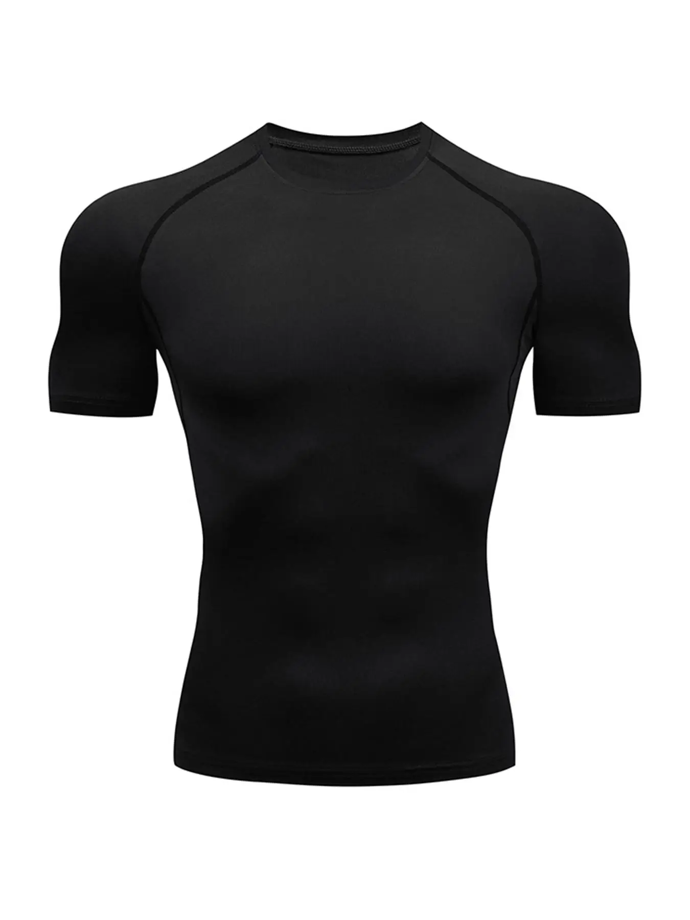 Men's Round Neck Sports Tee, Summer Clothes Tight Quick Drying Breathable Crew Neck Short Sleeve T-shirt for Gym Workout Running, Casual Sporty Top