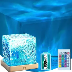 Wave Projector Light Cordless - -in Rechargeable  Water  Lamp, 16 Color RGB Ambient Night Light for Bedroom Ceiling, Relaxation Mood Lighting Room Decor
