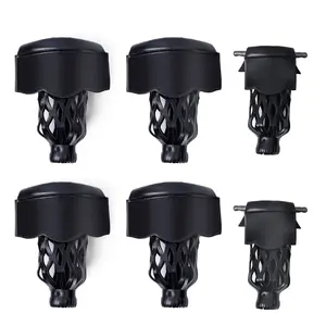 Set of 6 Heavy Duty Leather Billiard Pool Table Pockets for Pool Table - Black