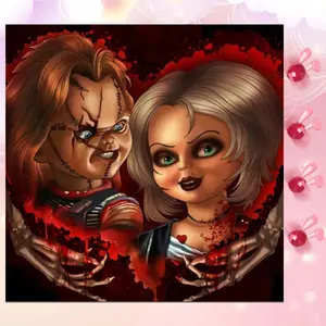 5D DIY Full Drill Round Diamond Painting Kit - Skull Hand, Red Heart, Bloodstains. Mosaic, Canvas - DIY Decorative Painting, Home Wall Decor, suitable for Halloween, Christmas, birthdays, and anniversary gifts, Handicraft