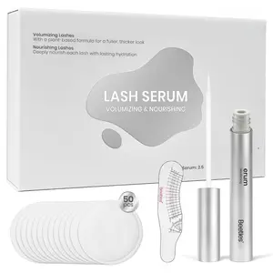 Beetles Lash Serum for Eyelash Growth, Eyelash Growth Serum with Gentle Advanced Formula to Boost Longer Fuller Thicker Looking Lashes with 50pcs Clean Pads and Eyelashes Ruler Gift for Women Daily Repair