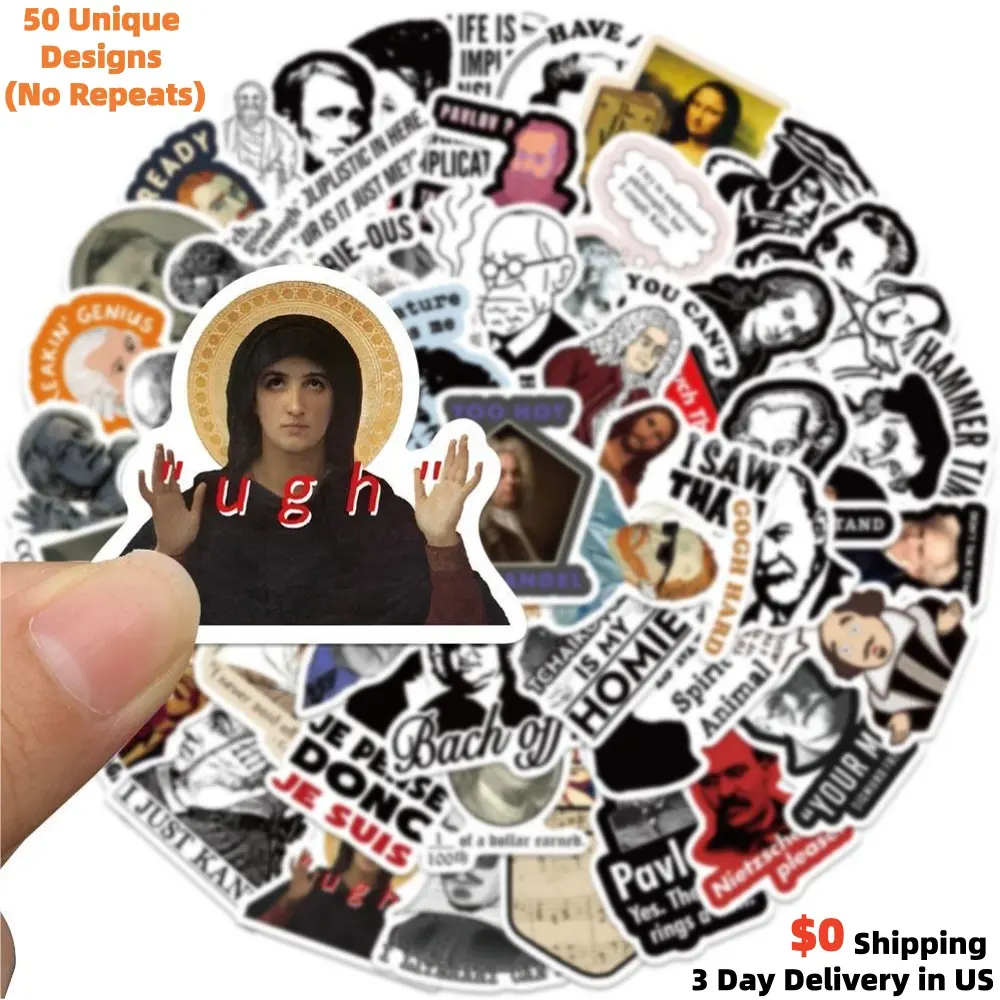 50PCS Funny Universal Flat Slogan Viral Internet Meme Vinyl Decals - Waterproof Matte Home Decor, Re-adhesive Smartphone/Laptop/Water Bottle Fridge Stickers, High-Quality Pop Culture Gifts for Teens