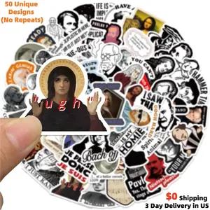 50PCS Viral Internet Meme Stickers - Unhinged Pop Culture Humor Vinyl Waterproof Decals for Water Bottles, Laptop, Phone Case, E-reader - Sarcastic Expression & Funny Reaction Gifts for Teens, Gen Z - High Quality Matte Sticker Pack
