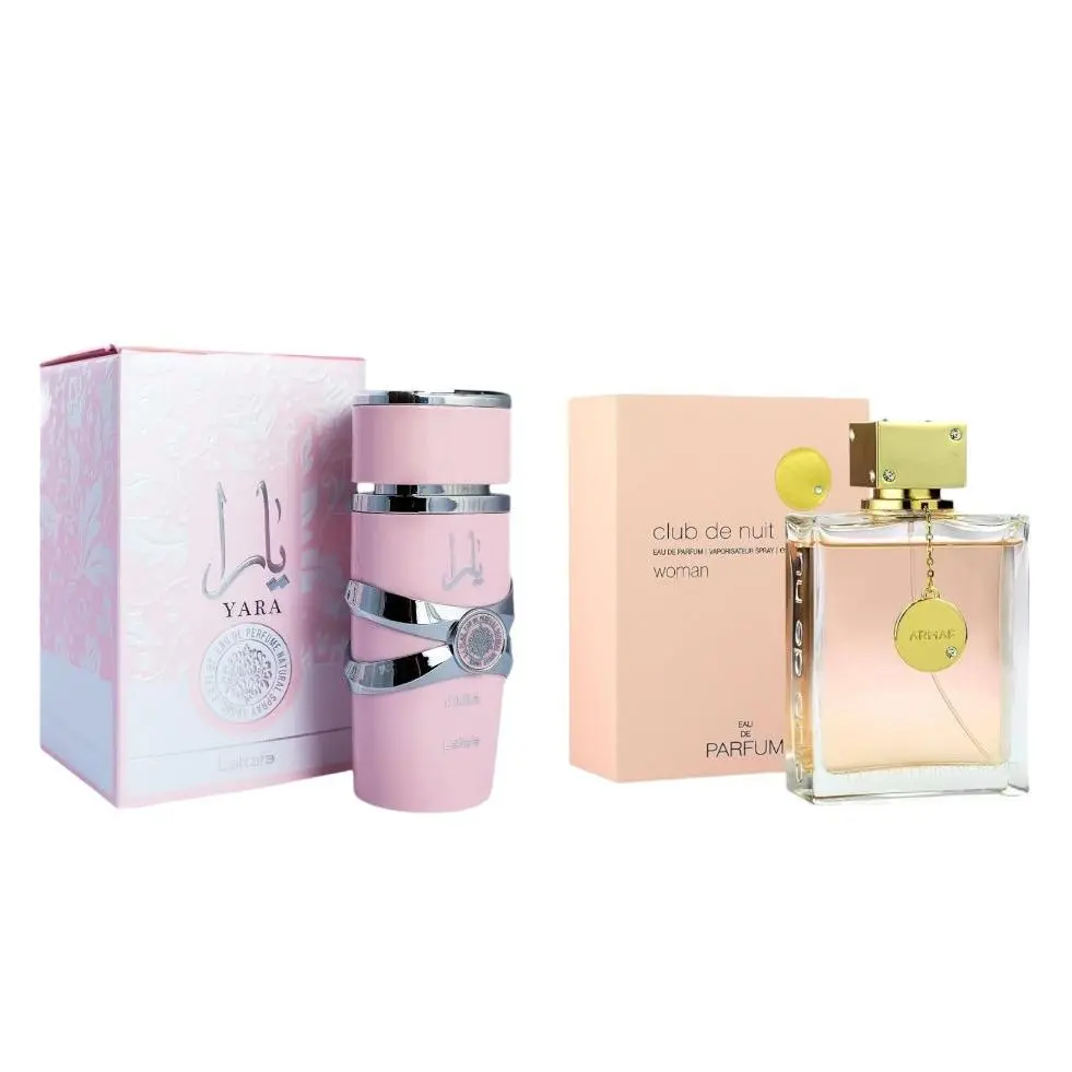 Oudlash Bundle | Yara + Club de Nuit Women | Womens Fragrance | 100ML - 3.6 Oz | Eau De Parfum | Wood-Infused Floral ,