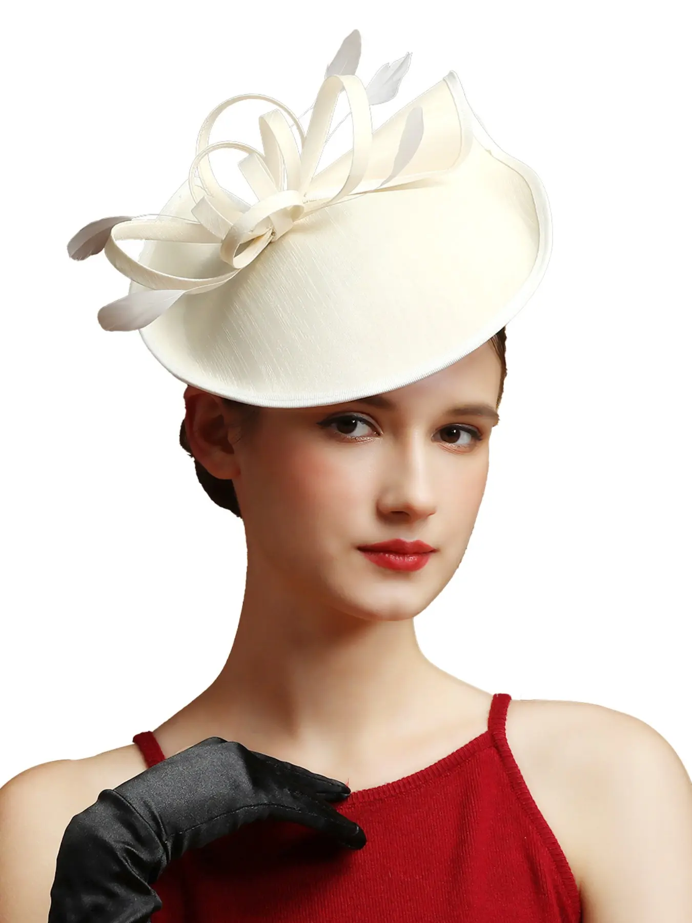 1pcs Women Mesh Fascinator Hats Wave Point Decor Floral Hair Feather Fascinator Hats Accessories Wedding Cocktail Stylish Hat