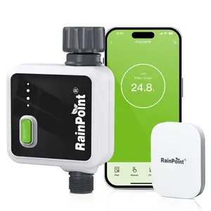 RAINPOINT Wireless Smart Water Timer for Garden Hose with Hub, Outdoor Sprinkler Irrigation, Rain Delay, APP Remote Control, WiFi Valve for Faucet Automatic Schedules Lawn,Backyard,Pool