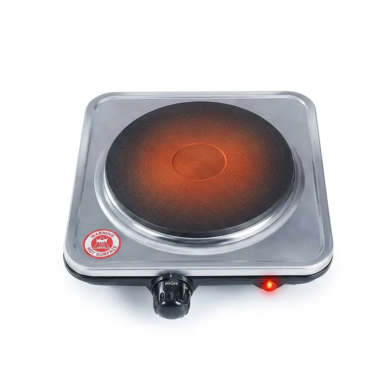 PRTYY Portable Single Hot Plate Induction Hobs - Stainless Steel Cooker Stove, 5-Level Adjustable Temperature Control, Fast Heating, Compact Design, Non-Slip Feet, Overheat Protection, Ideal for Dorms, Camping