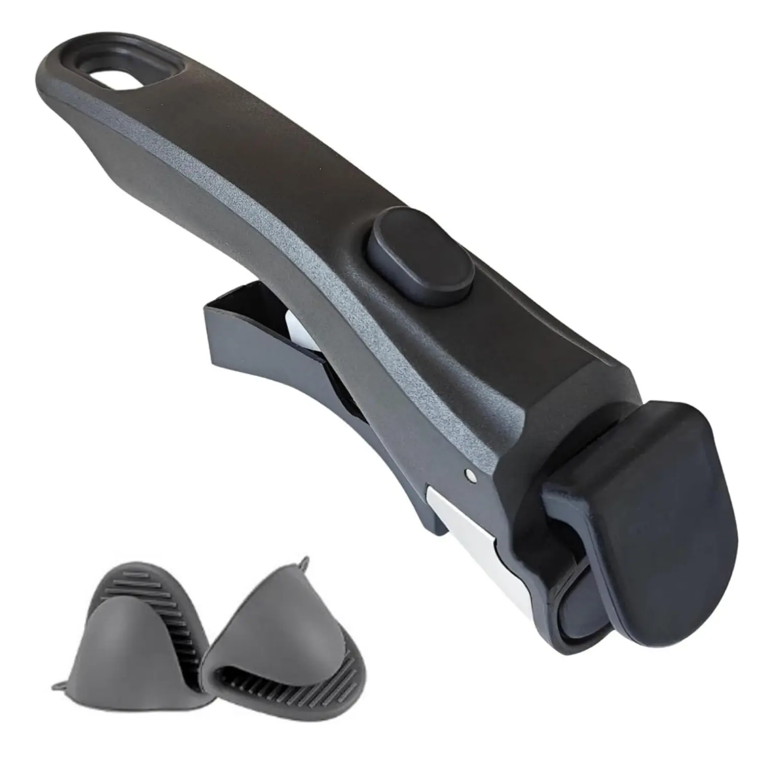 Black Removable Handle, Detachable Pot Handles with 2 PCS Silicone Oven Mitts Heat Resistant, Universal Pan Handle, Replacement Handles for Pots and Pans, Fits All Cookware - Home Improvement.