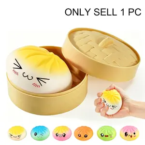Baozi Soft Rubber Toy, Mystery Gift Box, Colorful Stress Relief Ball, Steam Pot Companion, Stretchable Desk Squishy, Decompression Squeeze