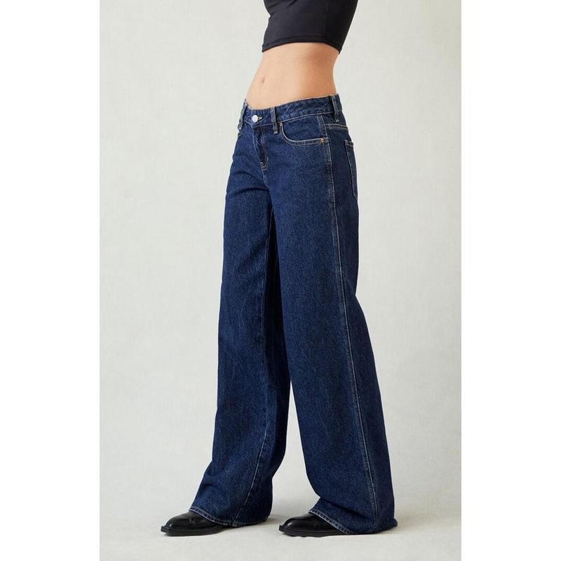 Pacsun Women's Casey Low Rise Baggy Jeans Dark Indigo