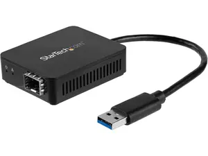 StarTech.com USB 3.0 to Fiber Optic Converter - USB to Open SFP Adapter - Gigabit Network Adapter Multi Mode (MMF)/Single Mode Fiber (SMF)