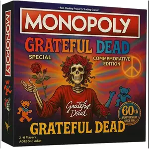 Monopoly Grateful Dead 60th Anniversary Special Commemorative Board Game, Spooky Horror-Themed Collectible for Toys & Hobbies Enthusiasts