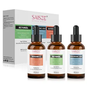 3Pack Anti-Aging-Set with Vitamin-C Retinol and Hyaluronic Acid Serum