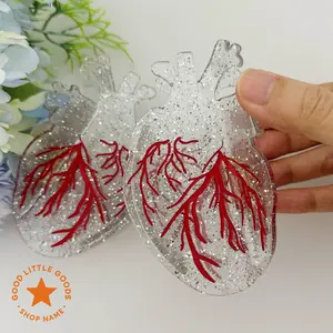 Anatomical Ice Heart Hair Claw – Double-Sided Durable Plastic Clip for Women & Girls, Inspired Gift Design for Medical Professionals, Cardiovascular Surgeons, Doctors, Nurses, Premium Hair Accessory for Her, Bestie, BFF