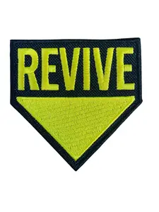 Revive Patch - Call of Duty Inspired Tactical Style Badge 3.03" x 3.00" Black and Yellow Design Iron-On Sew-On Hook Backing