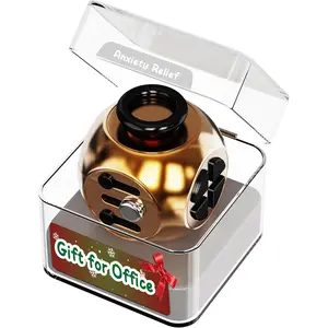 Infinite Twisty Fidget Cube Stress Anxiety Relief Fidget Toy Blocks Pads for Adult Gold