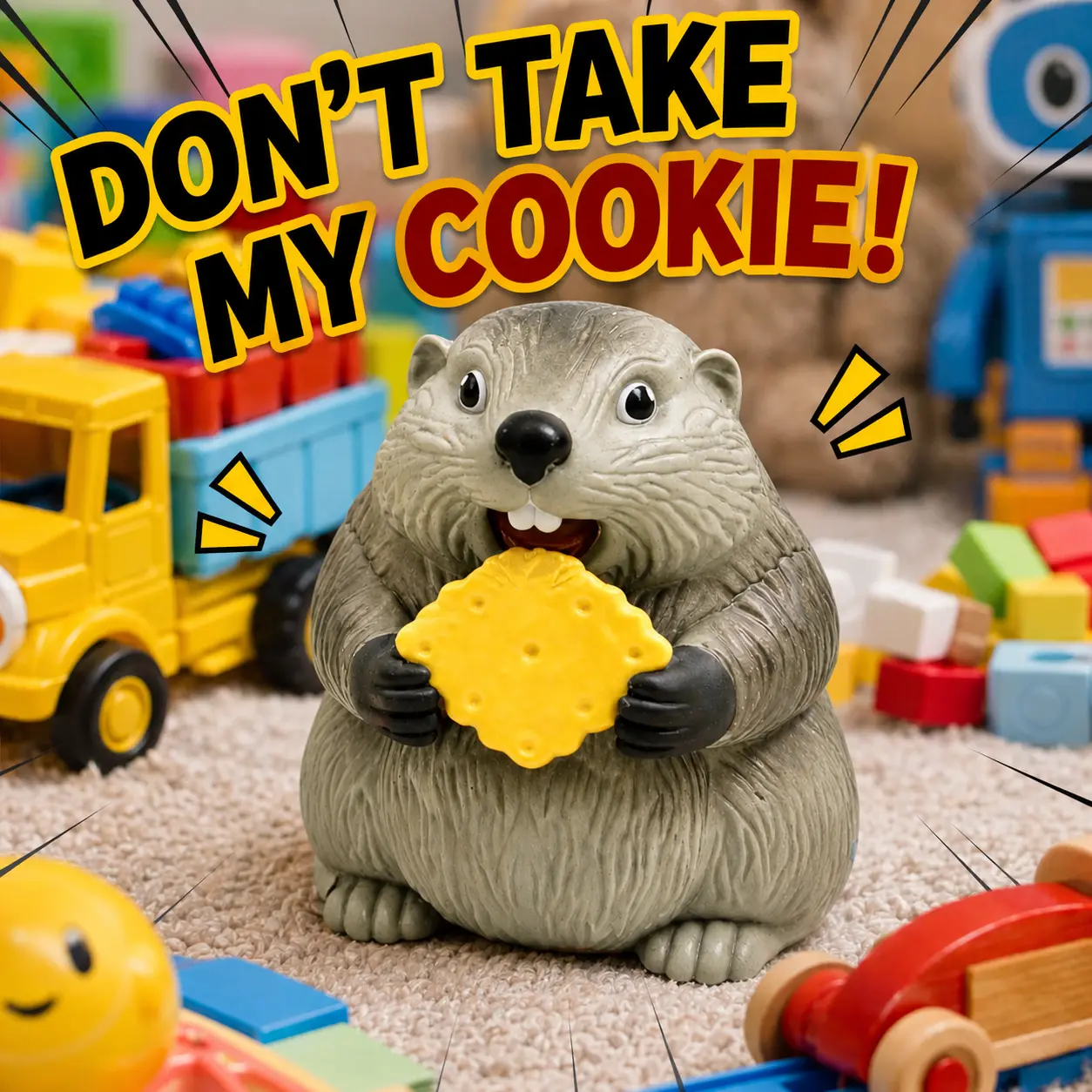 3PCS Screaming Groundhog Toy - Interactive Funny Animal Sound Toy with Cookie, Hilarious Prank Gag Gift & Desk Accessory for Kids and Adults