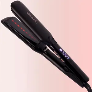 ELLA BELLA® Titanium Flat Iron Hair Straightener (with Infrared) • Professional Straightening Iron • Digital Display to Accurately Control Temperature • As Featured in Good Housekeeping