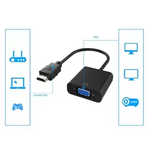 HDMI Male to VGA Female Video Cable Cord Converter Adapter for PC Monitor - Compatible with 1080P Resolution