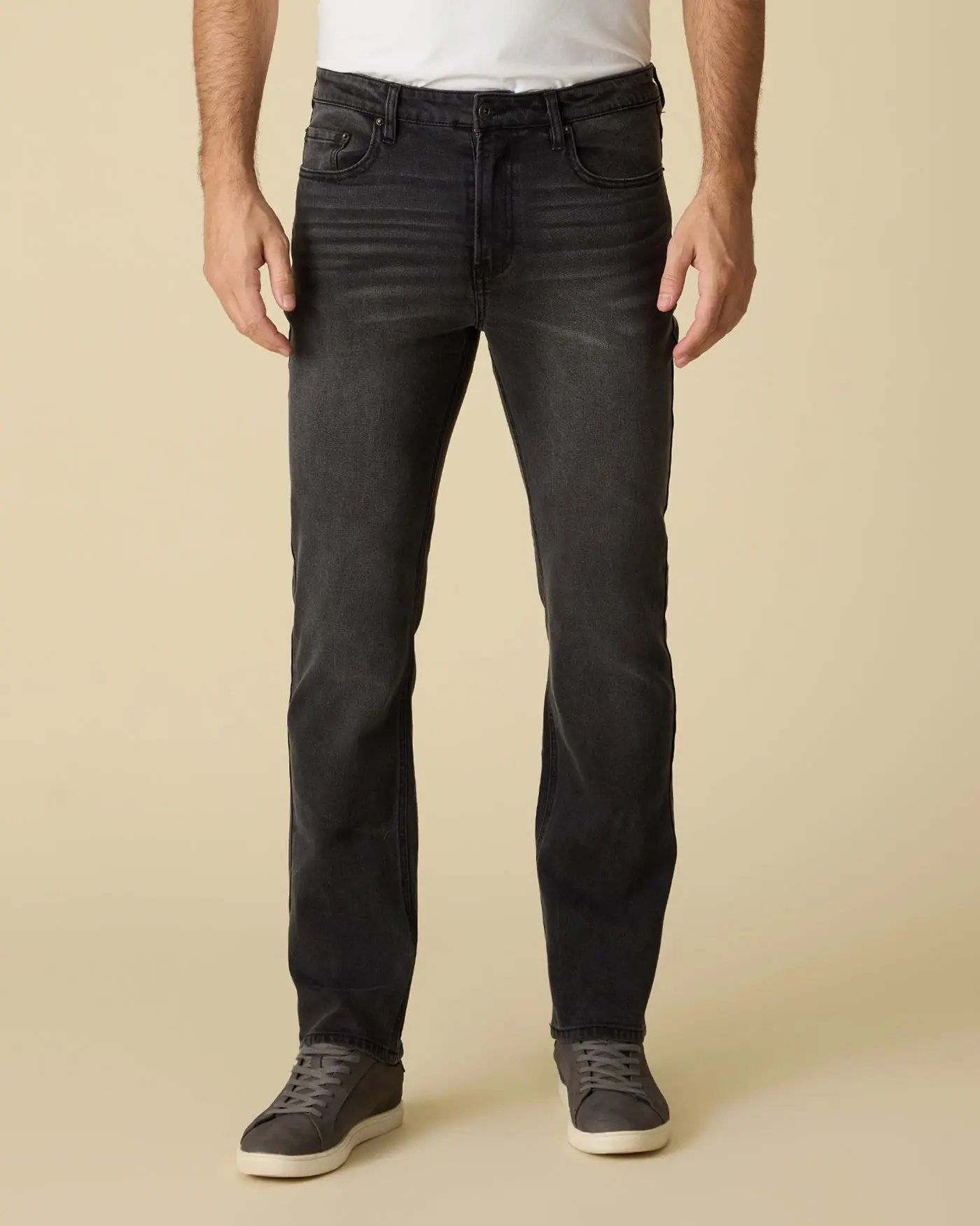 Men’s Cooling Straight Fit Jeans – Baytown Black Stretch Denim Breathable Lightweight 5-Pocket Pants