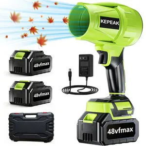 KEPEAK Cordless Leaf Blower, Turbo Jet Blower, 20000 RPM Handheld Leaf Blower with 2X 48VF Batteries and Charger, Lightweight for Patio, Lawn Care, Yard, Deck Cleaning