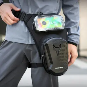 Waterproof Motorcycle Leg Bag, Adjustable Shoulder Strap, Dual Zipper Compartments, Durable Fabric, Outdoor Riding Waist Pack
