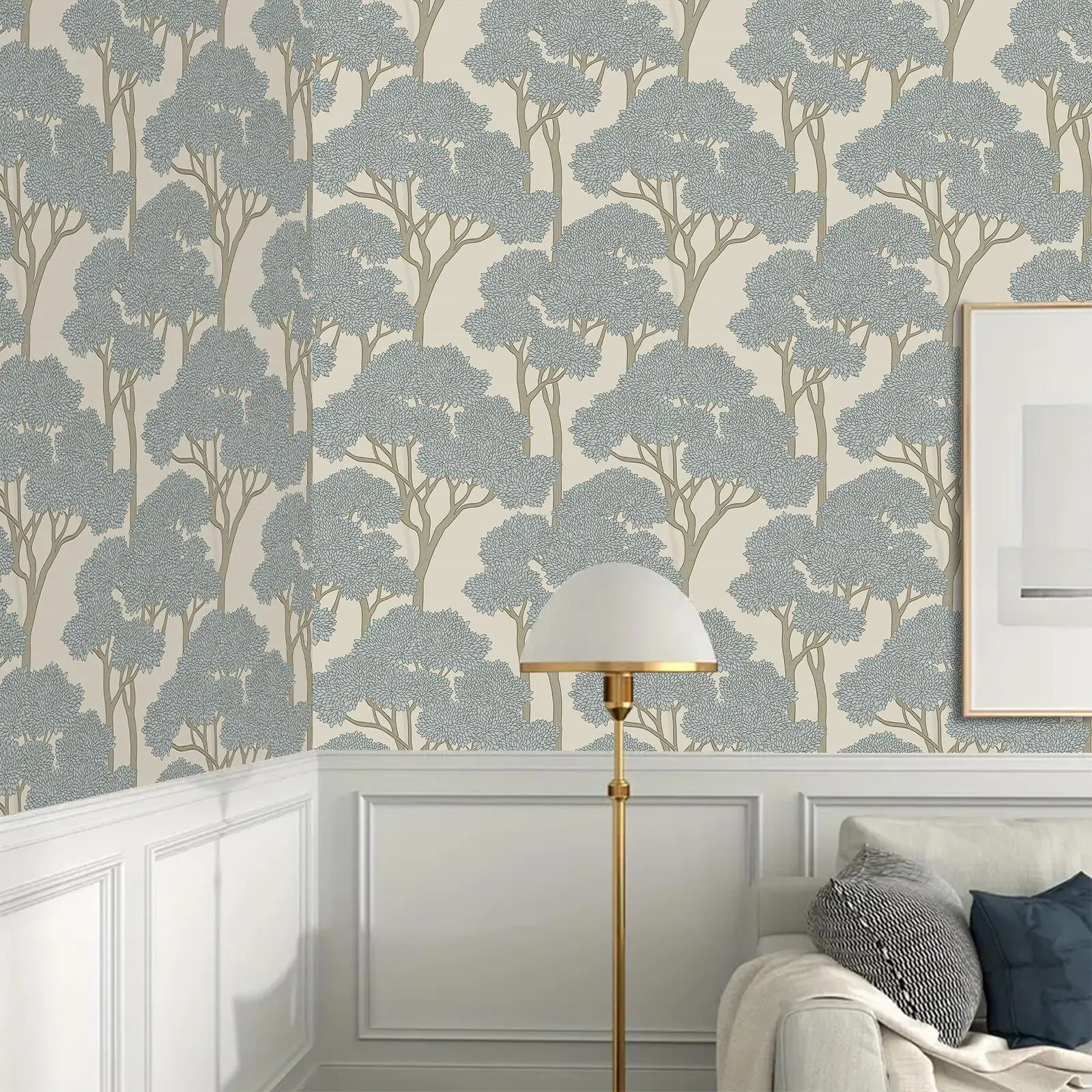 Tree Pattern Wallpaper, Self-adhesive Wall Sticker, Removable Wall Decal, Decorative Wall Paper for Home Living Room Bedroom