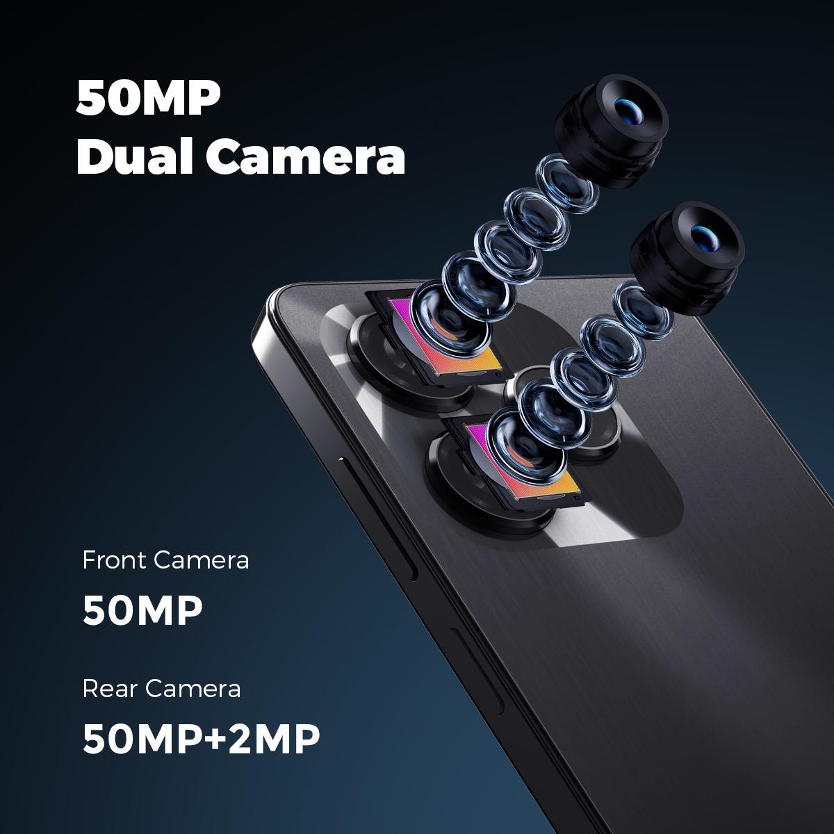【C1】MIRO Selfie & Stream Camera Phone – Dual 50MP Front & Back Cameras, 5000mAh Battery, 12GB RAM + 128GB Storage, Android 14, Unlocked Dual SIM, Ideal for Vlogging, Social Media, Travel & Daily Use, Fashion, Perfect Gift for Creators & Holidays