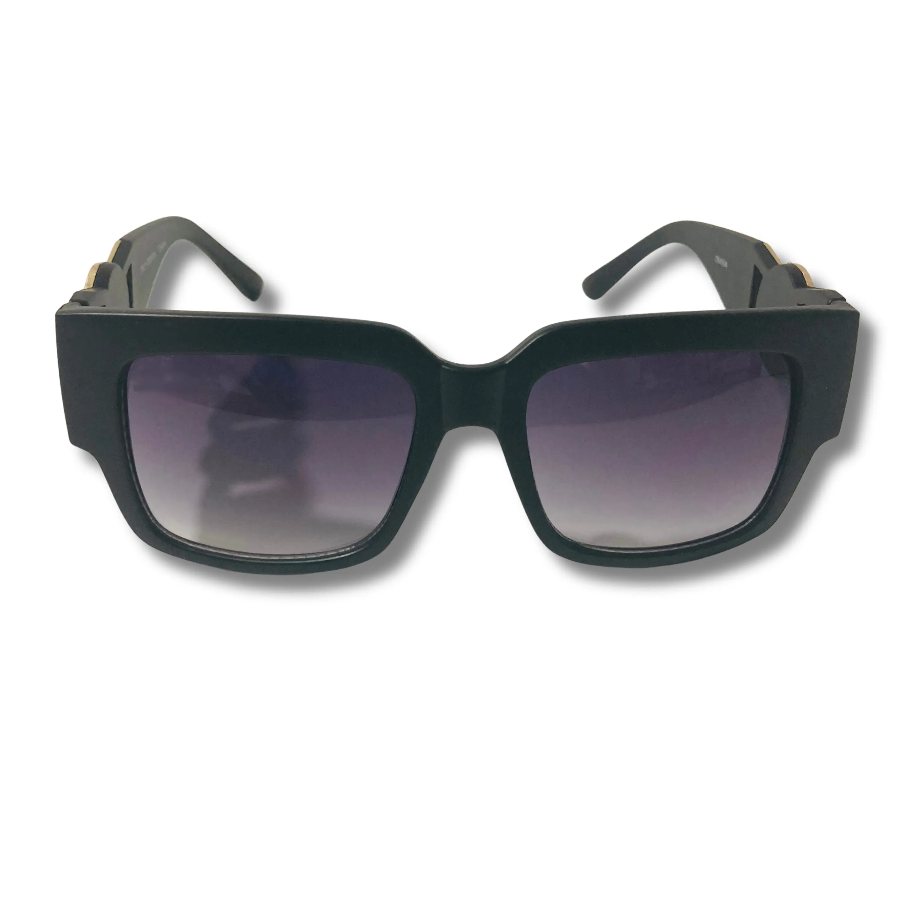 The Flavius Unisex Italian Inspired Square Sunglasses with Chunky Frame and Gold Accents x Available in Four Colors