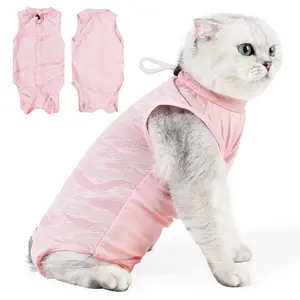 Cat Recovery Suit Cat Onesie for Cats After Surgery, Breathable Cats Surgery Recovery Suit Female for Abdominal Wounds, Kitten Surgical Suit E-Collar Alternative After Spay Anti Licking