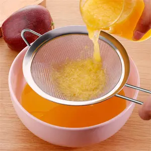 1pc Large Fine Mesh Strainer, Kitchen Metal Food Strainers With Sturdy Handle, Stainless Steel 30 Mesh Sieve Sifters For Rice, Quinoa, Pasta, Fruits,