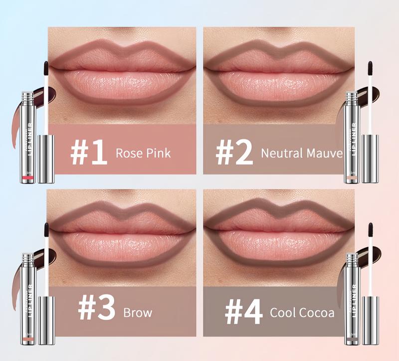 4Pcs Peel off Lip Liner Stain, Lip Gloss Lip Tint Set, Peel Off Nude Lipliner Makeup Velvet Matte Tattoo Peel Off Lip Liner Set Long-Lasting Waterproof Transfer-proof Brightening